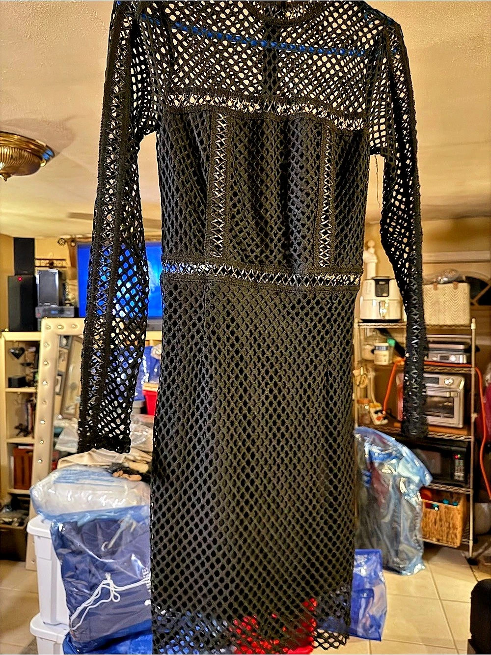 Forever 21 Black Mesh Maxi Dress